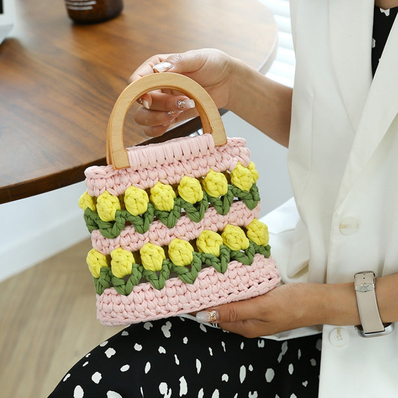 DIY Mini Tote Bag Sewing Kit – Handmade Fabric Handbag Craft Set for Beginners with Video Tutorial