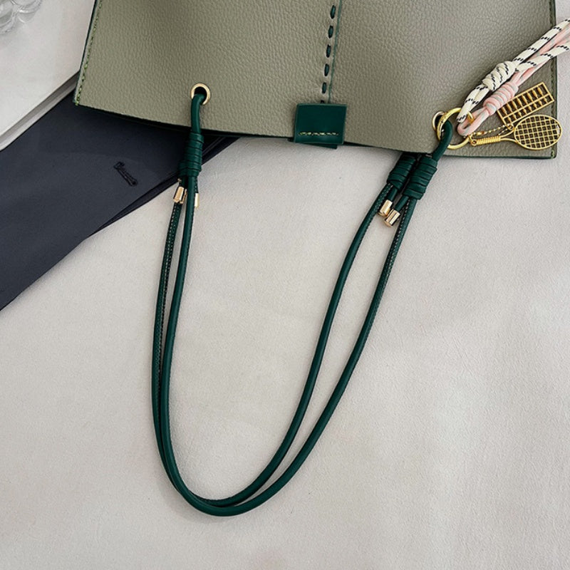 DIY Leather Tote Bag Kit for Beginners – Handmade Shoulder Bag Sewing Craft Set with Pre-Cut PU Leather & Video Tutorial