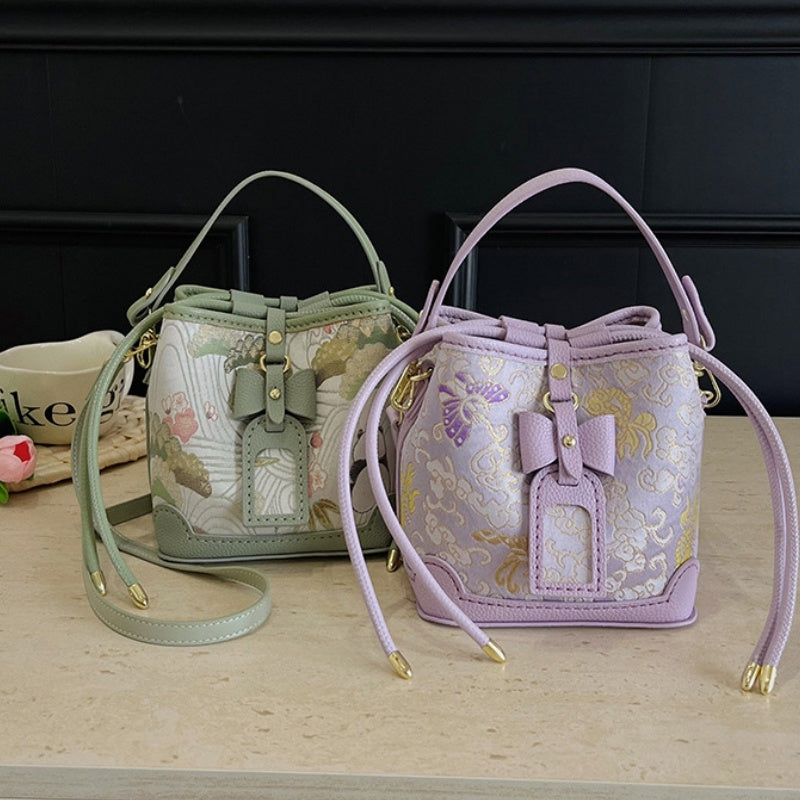 DIY PU Leather Bow Bucket Bag Kit | Beginner-Friendly Vintage Handbag Craft Set with Video Tutorial