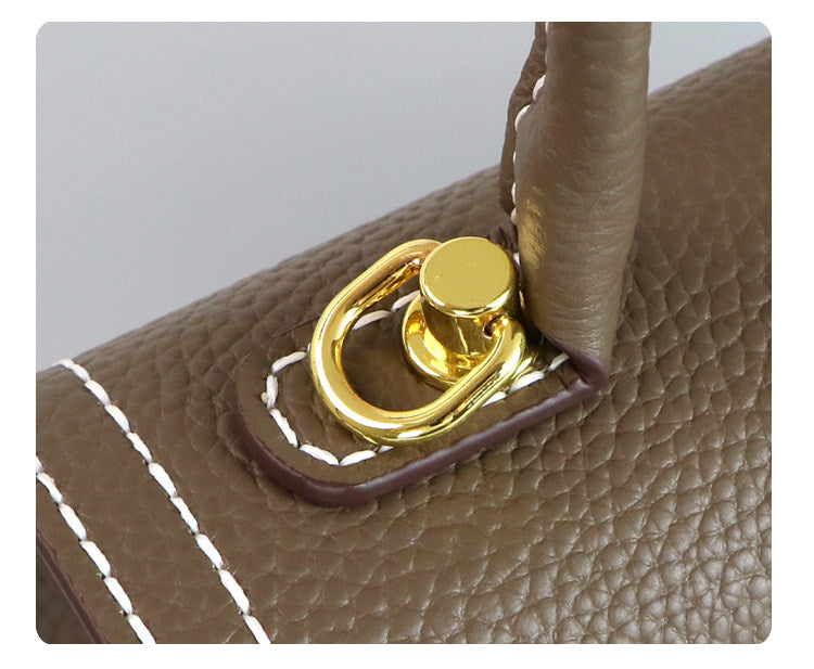 DIY Leather Handbag Kit – Handmade Genuine Leather Shoulder Tote Bag Craft Set for Beginners