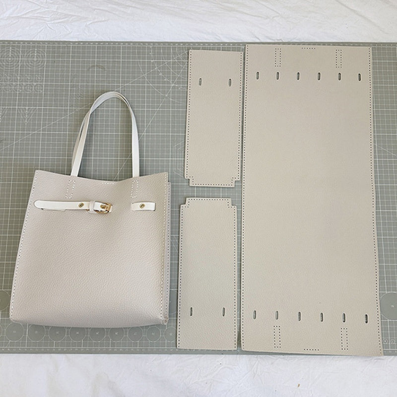 DIY Leather Shoulder Bag Kit for Beginners | Handmade PU Leather Tote Bag Sewing Craft Set with Video Tutorial Gift for Her