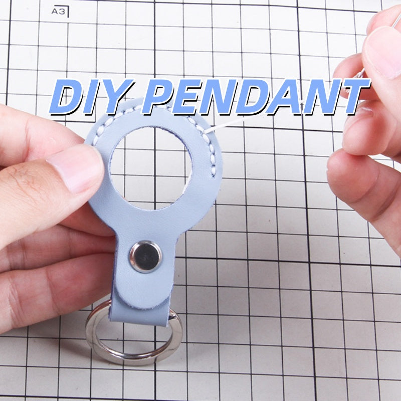 DIY Leather AirTag Holder Kit | Beginner-Friendly Cowhide Keychain Case Craft Set with Video Tutorial