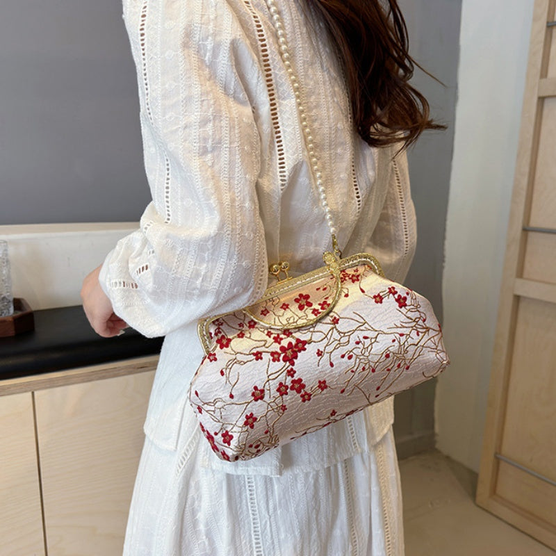 DIY Embroidered Crossbody Bag Kit for Beginners – Pre-Cut Sewing Craft Set with Video Tutorial, Handmade Floral Shoulder Bag DIY Kit