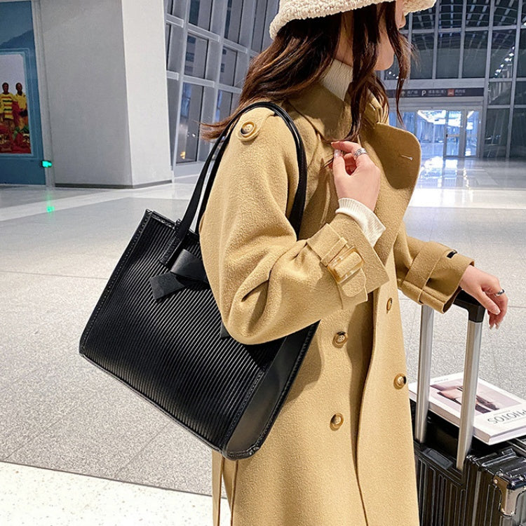 DIY Large PU Leather Handbag Kit for Beginners – Handmade Shoulder Tote Sewing Kit with Video Tutorial & Complete Materials