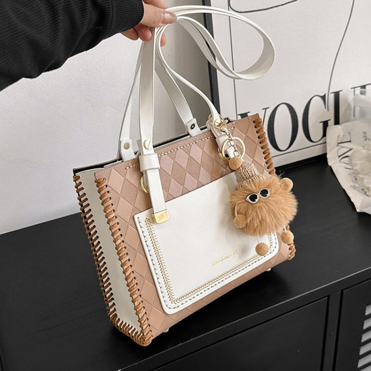 DIY PU Leather Handbag Kit for Beginners – Handmade Tote Bag Sewing Kit with Video Tutorial, Shoulder Purse Craft Gift