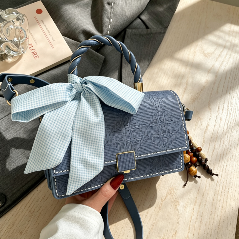 DIY Leather Handbag Kit for Beginners – Handmade PU Shoulder Bag Sewing Kit with Video Tutorial, Craft Gift Set