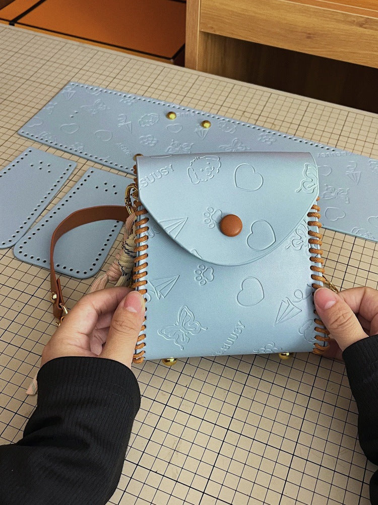 DIY PU Leather Mini Handbag Kit for Beginners – Pre-Cut Sewing Craft Set with Video Tutorial, Cute Crossbody & Shoulder Bag Handmade Kit