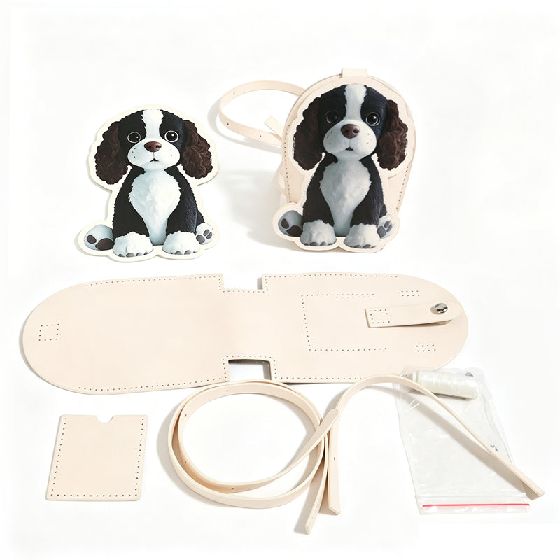 DIY Cartoon Crossbody Bag Kit for Kids & Adults | Handmade PU Leather Parent-Child Craft Sewing Kit with Video Tutorial