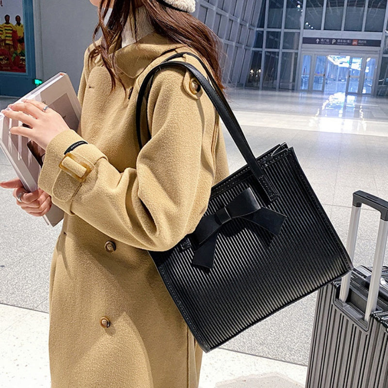 DIY Handmade PU Leather Tote Bag Kit – Beginner-Friendly Sewing Set with Pre-Cut Materials &amp; Step-by-Step Video Tutorial | Shoulder &amp; Hand Carry Large Capacity Bag