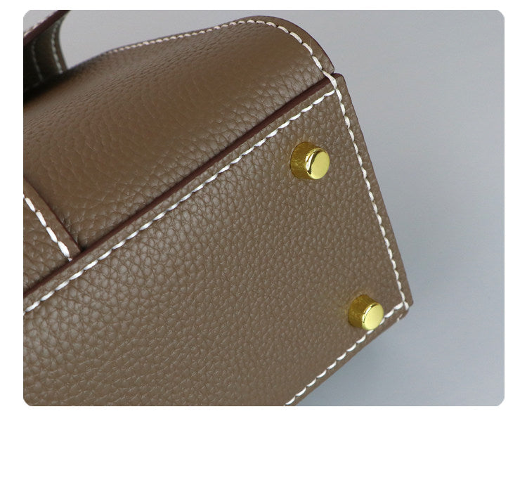 DIY Leather Handbag Kit – Handmade Genuine Leather Shoulder Tote Bag Craft Set for Beginners