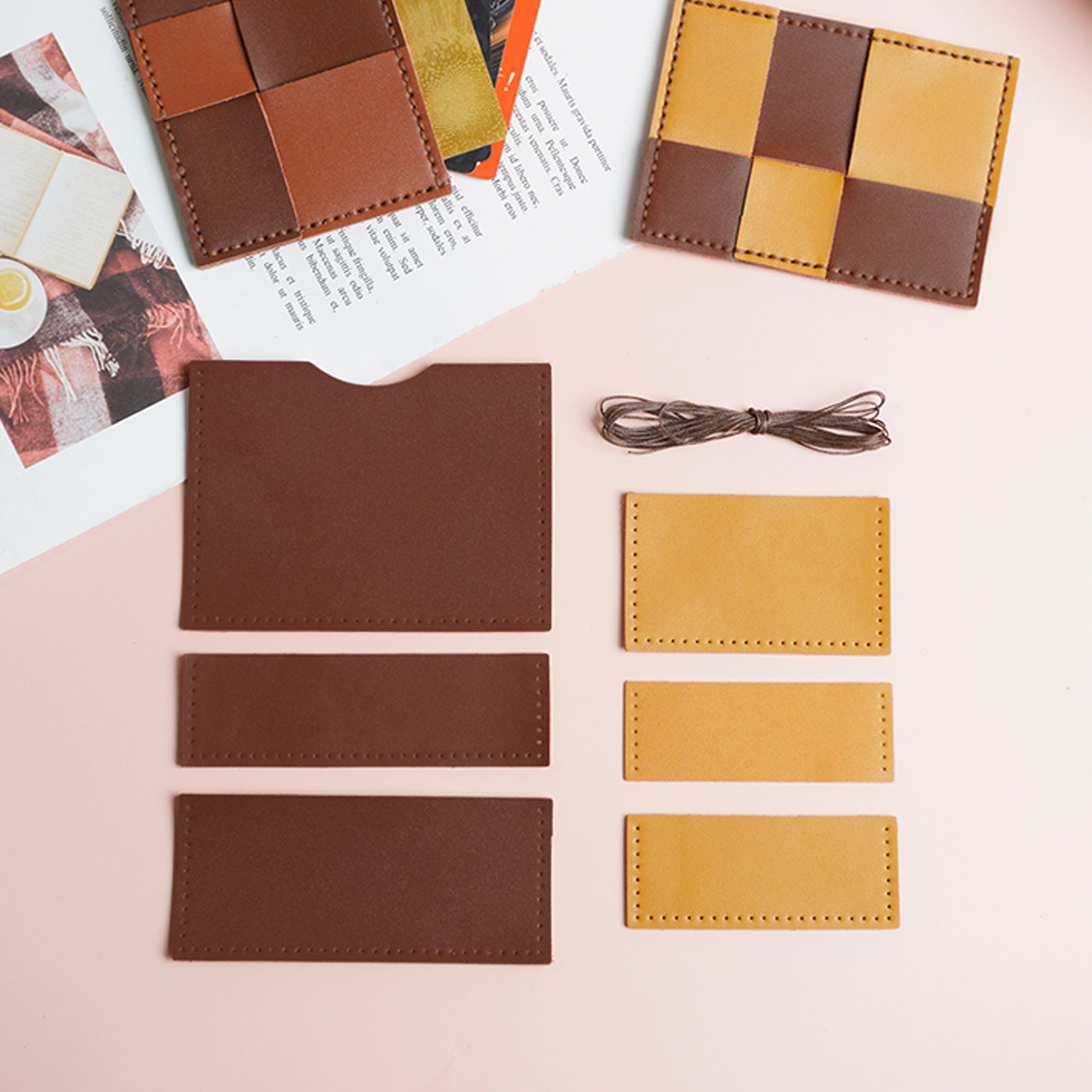 DIY Leather Card Holder Kit for Beginners | Handmade Cowhide Wallet Sewing Kit with Video Tutorial | DIY Gift Craft Set