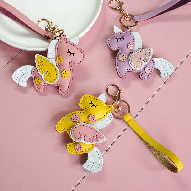 DIY Leather Unicorn Keychain Kit – Handmade Cute Unicorn Charm Craft Set with Video Tutorial