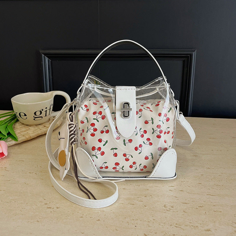 DIY Transparent Cherry Print PVC Handbag Kit | Cute Sweet Crossbody Purse Craft Set with Video Tutorial