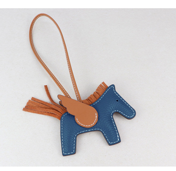 DIY Leather Angel Horse Charm Kit – Handmade Pony Keychain Bag Charm Craft Set for Beginners