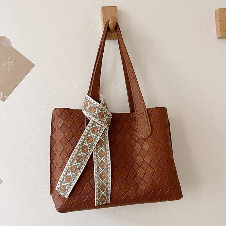DIY PU Leather Tote Bag Kit for Beginners – Handmade Shoulder Handbag Sewing Kit with Pre-Cut Materials & Video Tutorial