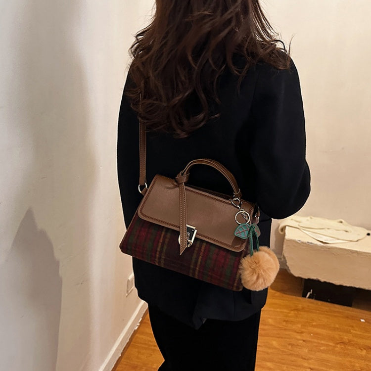 DIY Plaid Leather Tote Bag Kit – Beginner-Friendly 8-Minute Handmade Craft Set | Pre-Cut PU & Wool Fabric | Crossbody/Shoulder/Handheld Bag Gift Set