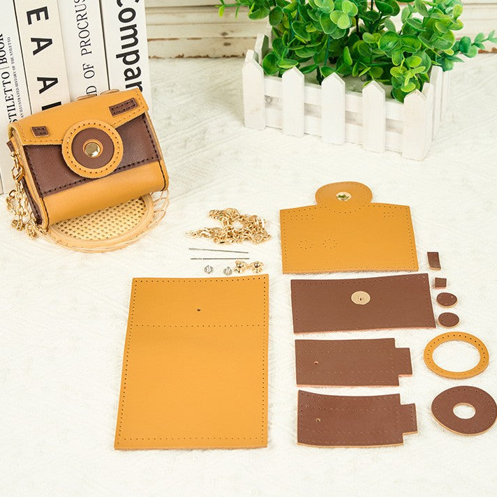 DIY Genuine Leather Coin Purse Kit for Beginners – Handmade Cowhide Wallet with Video Tutorial, Small Pouch Craft Gift