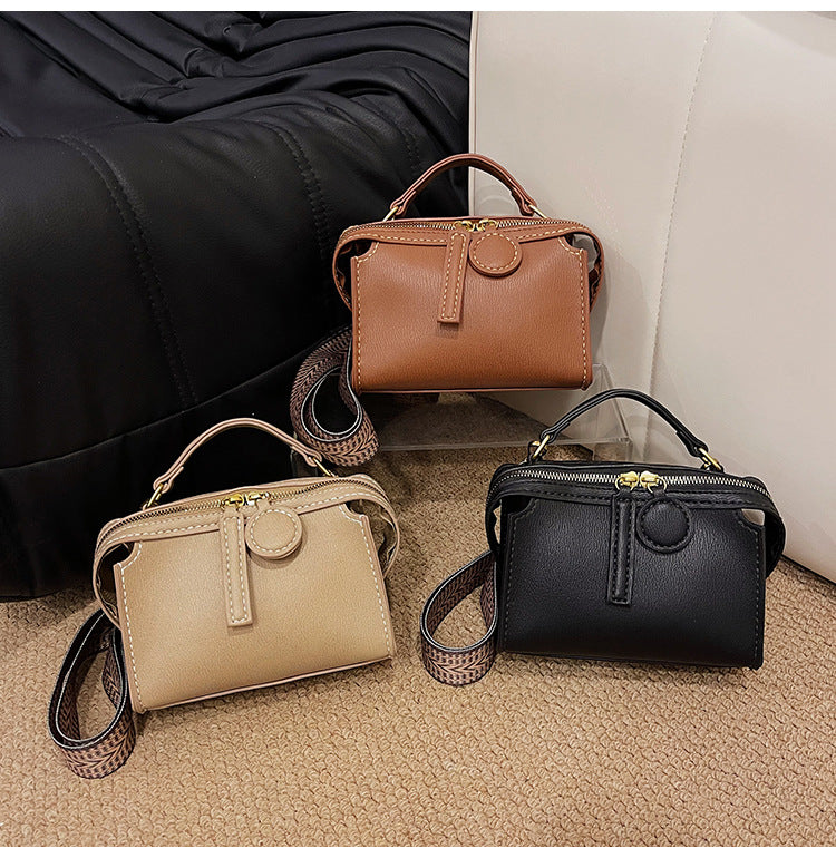 DIY PU Leather Crossbody Bag Kit for Beginners – Pre-Cut Shoulder Purse Sewing Craft Kit with Video Tutorial, Handmade Gift Bag