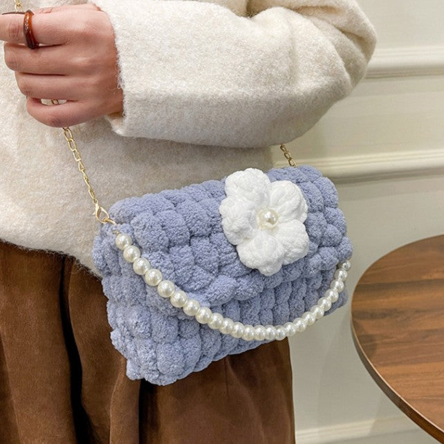 DIY Crochet Shoulder Bag Kit for Beginners – Handmade Yarn Crossbody Purse with Video Tutorial