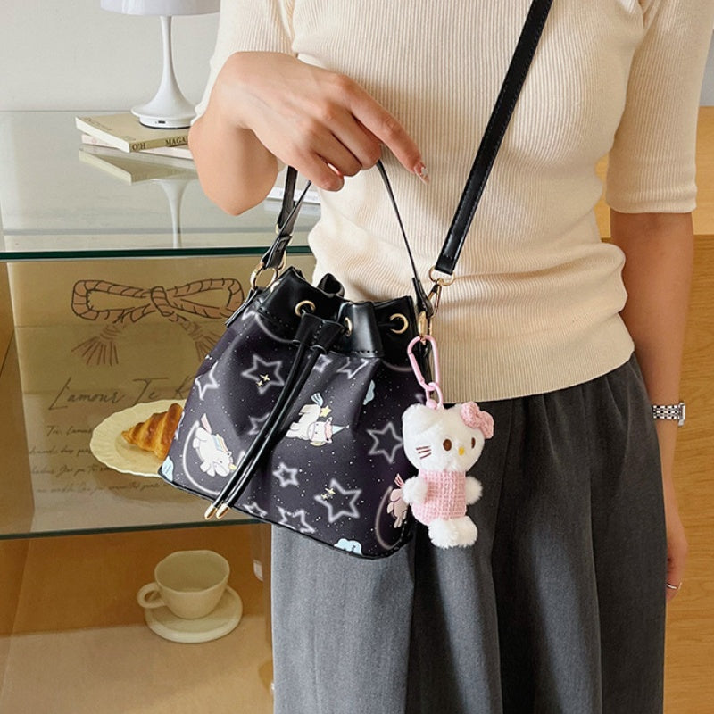 DIY Drawstring Bucket Bag Kit for Beginners – Cute PU Leather Crossbody Purse Making Set with Video Tutorial