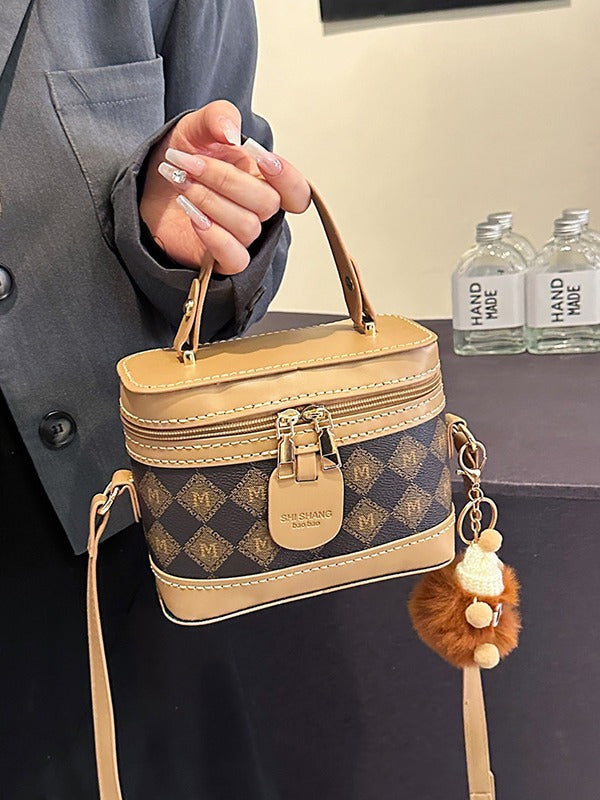 DIY PU Leather Handbag Kit for Beginners – Handmade Crossbody Shoulder Bag Sewing Kit with Pre-Cut Materials & Video Tutorial