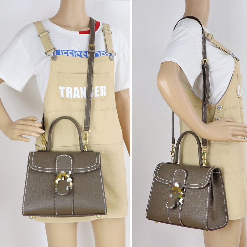 DIY Leather Handbag Kit – Handmade Genuine Leather Shoulder Tote Bag Craft Set for Beginners