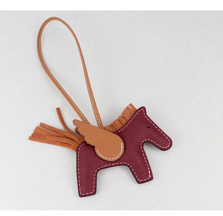 DIY Leather Angel Horse Charm Kit – Handmade Pony Keychain Bag Charm Craft Set for Beginners