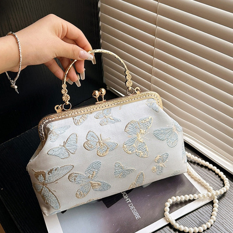 DIY Embroidered Crossbody Bag Kit for Beginners – Pre-Cut Sewing Craft Set with Video Tutorial, Handmade Floral Shoulder Bag DIY Kit