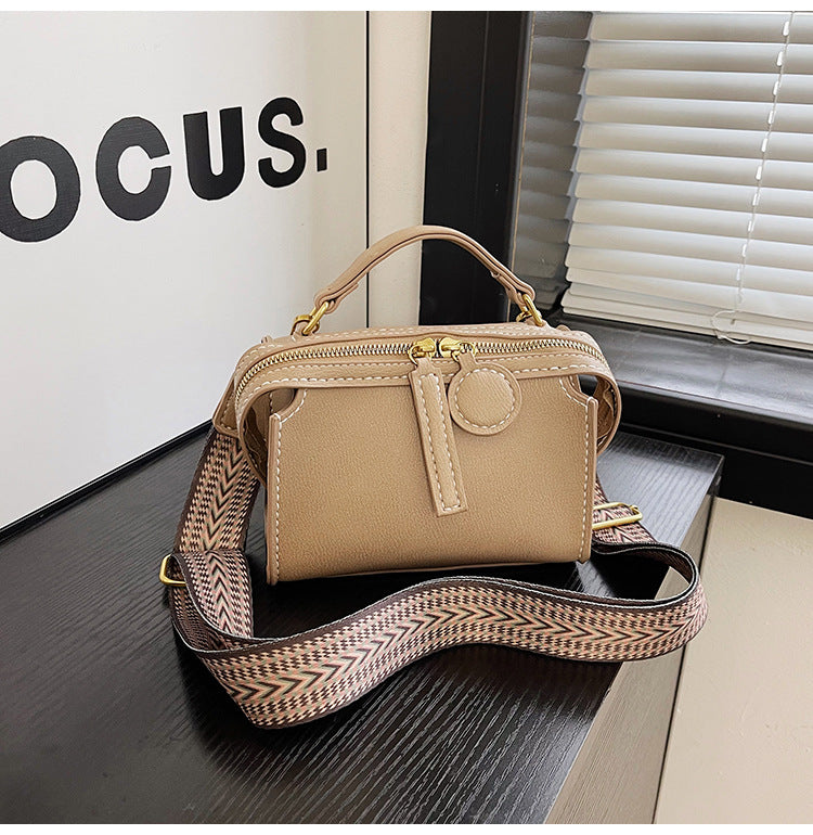 DIY PU Leather Crossbody Bag Kit for Beginners – Pre-Cut Shoulder Purse Sewing Craft Kit with Video Tutorial, Handmade Gift Bag