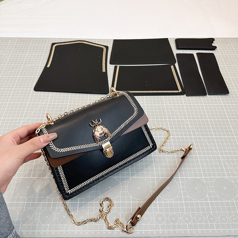 DIY PU Leather Handbag Making Kit for Beginners – Pre-Cut Shoulder & Crossbody Bag Sewing Craft Kit with Video Tutorial