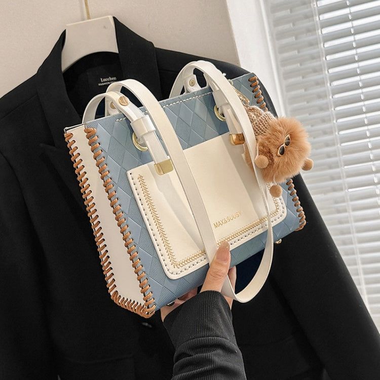 DIY PU Leather Handbag Kit for Beginners – Handmade Tote Bag Sewing Kit with Video Tutorial, Shoulder Purse Craft Gift