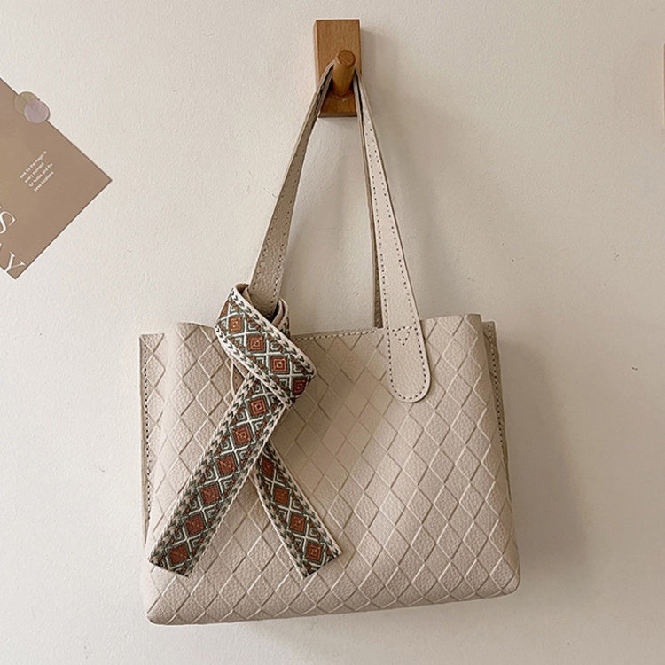 DIY PU Leather Tote Bag Kit for Beginners – Handmade Shoulder Handbag Sewing Kit with Pre-Cut Materials & Video Tutorial