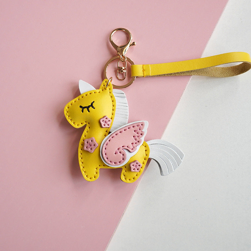 DIY Leather Unicorn Keychain Kit – Handmade Cute Unicorn Charm Craft Set with Video Tutorial