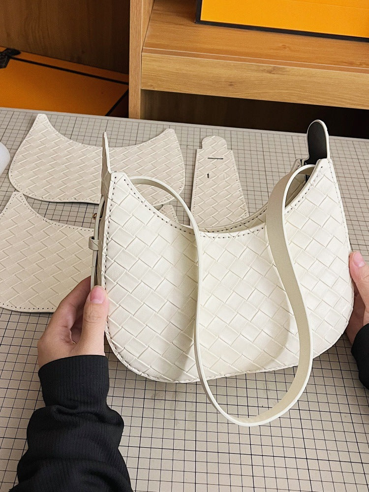 DIY PU Leather Handbag Kit for Beginners – Pre-Cut & Pre-Punched Handbag Sewing Kit with Video Tutorial, Elegant Crossbody Shoulder Bag Craft Set