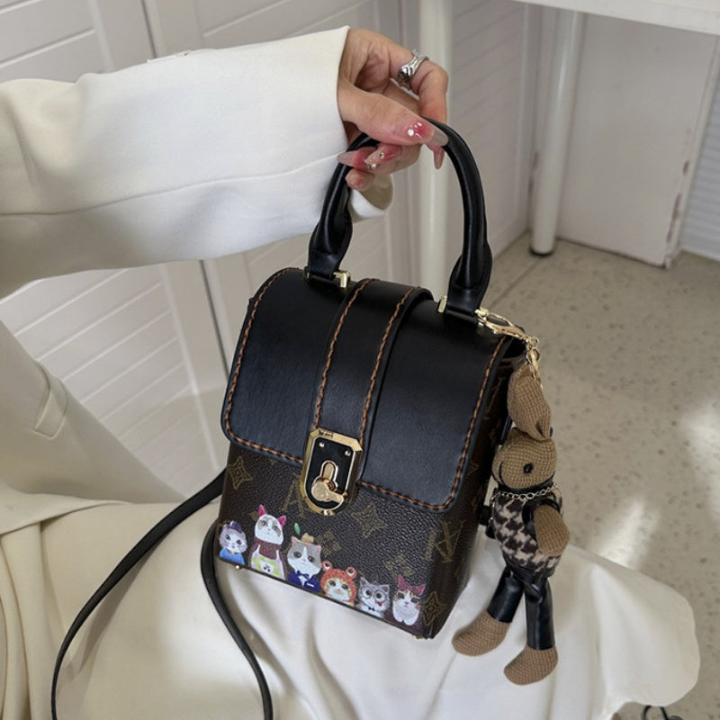 DIY PU Leather Mini Handbag Kit – Handmade Crossbody & Shoulder Bag Craft Kit for Beginners with Video Tutorial (Plaid & Cat Designs)