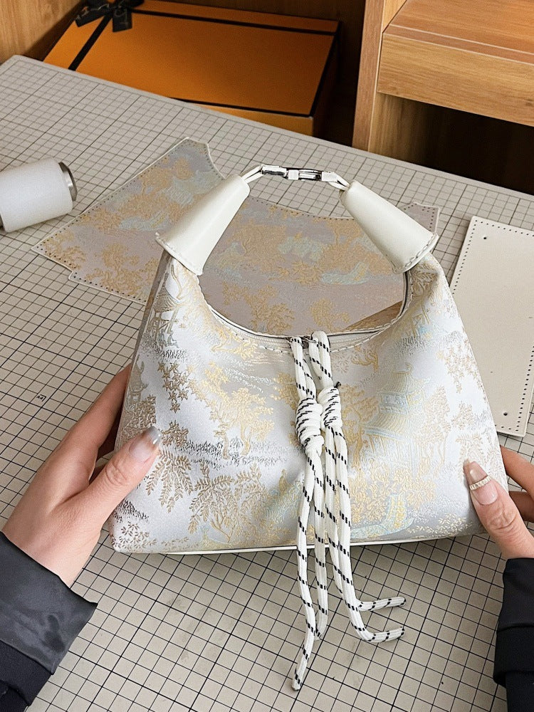 DIY PU Leather Handbag Kit for Beginners – Pre-Cut Sewing Craft Set with Video Tutorial, Elegant Mini Tote Bag Handmade Gift Kit