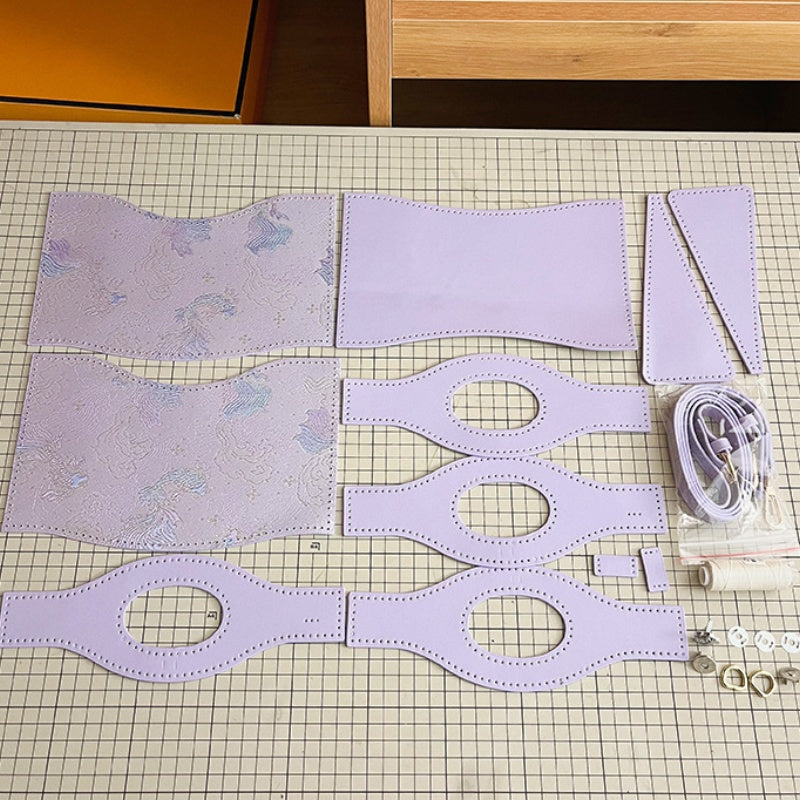 DIY PU Leather Shoulder Bag Kit | Beginner-Friendly Crossbody Handbag Craft Set with Video Tutorial