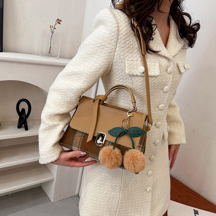 DIY Plaid Leather Tote Bag Kit – Beginner-Friendly 8-Minute Handmade Craft Set | Pre-Cut PU & Wool Fabric | Crossbody/Shoulder/Handheld Bag Gift Set