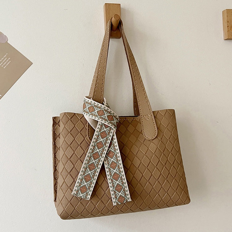 DIY PU Leather Tote Bag Kit for Beginners – Handmade Shoulder Handbag Sewing Kit with Pre-Cut Materials & Video Tutorial
