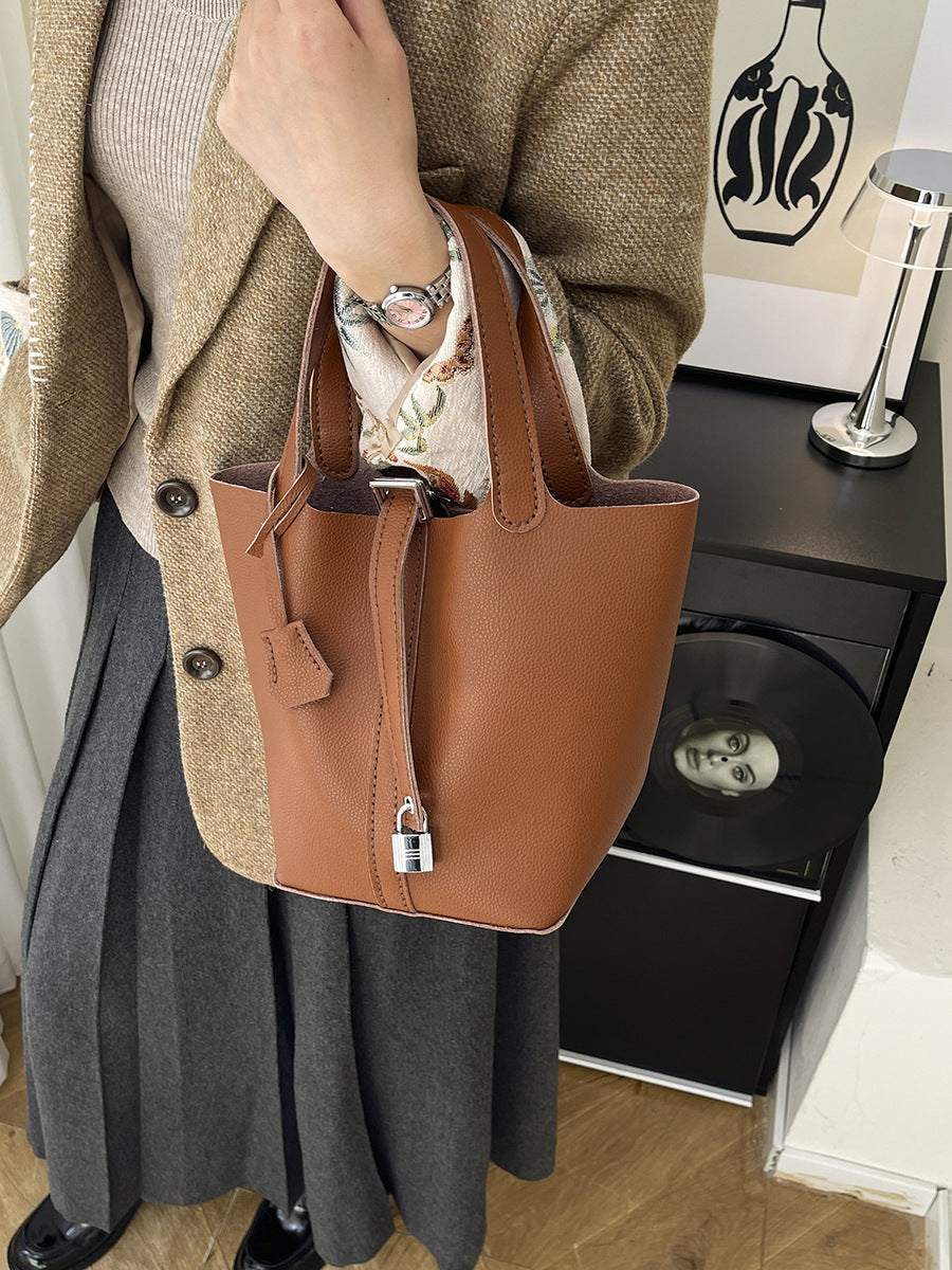DIY Super Fiber Leather Handbag Kit for Beginners – Pre-Cut Sewing Craft Set with Video Tutorial, Elegant Structured Tote Bag Handmade Kit