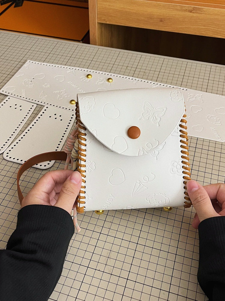 DIY PU Leather Mini Handbag Kit for Beginners – Pre-Cut Sewing Craft Set with Video Tutorial, Cute Crossbody & Shoulder Bag Handmade Kit