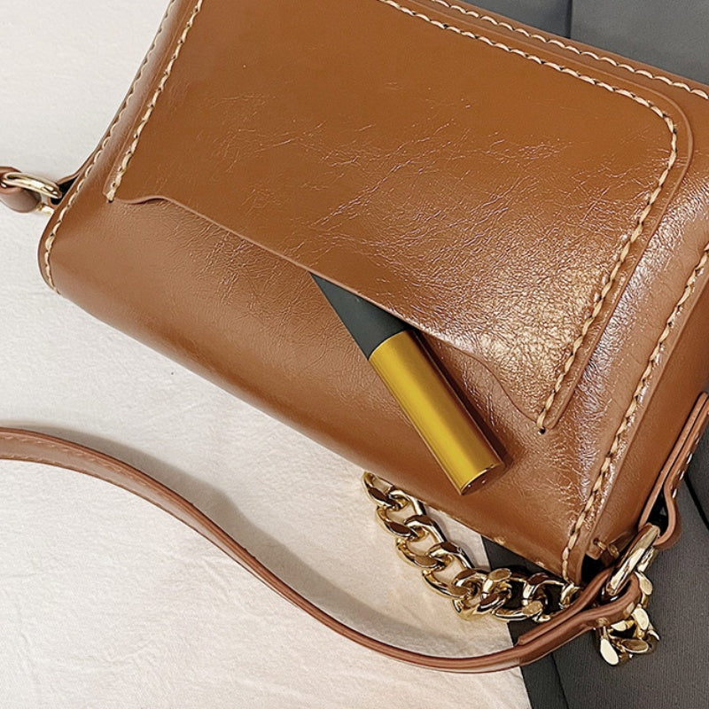 DIY PU Leather Crossbody Bag Kit – Handmade Mini Shoulder Bag Craft Kit for Beginners with Video Tutorial (Top Handle Purse)
