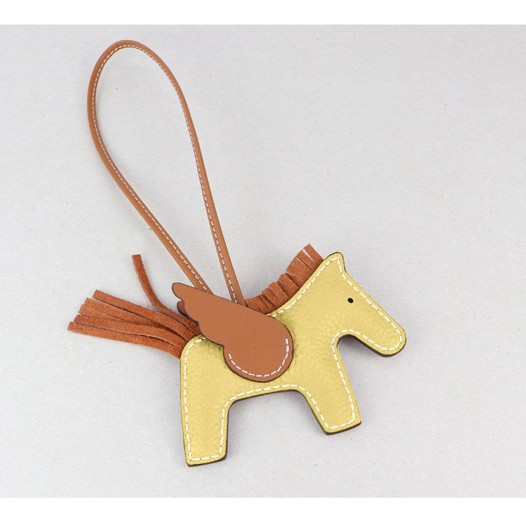DIY Leather Angel Horse Charm Kit – Handmade Pony Keychain Bag Charm Craft Set for Beginners