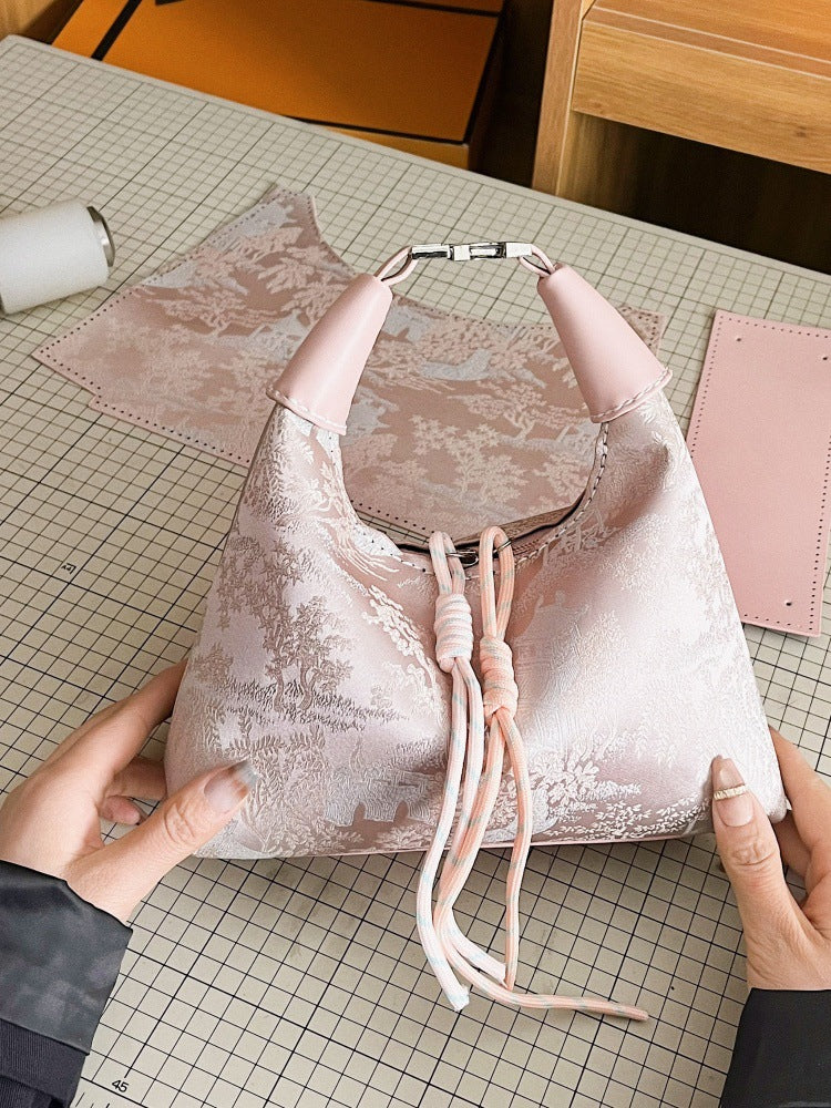 DIY PU Leather Handbag Kit for Beginners – Pre-Cut Sewing Craft Set with Video Tutorial, Elegant Mini Tote Bag Handmade Gift Kit