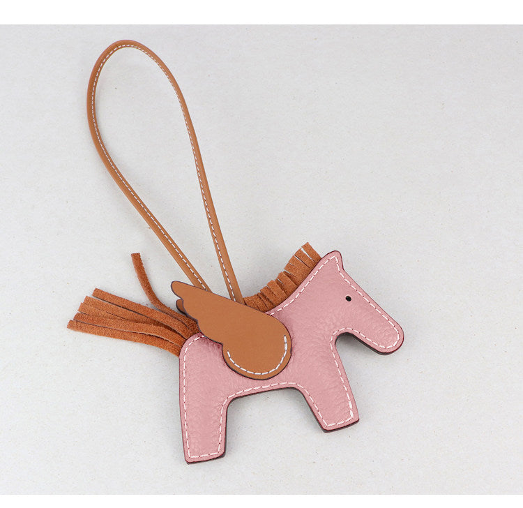 DIY Leather Angel Horse Charm Kit – Handmade Pony Keychain Bag Charm Craft Set for Beginners