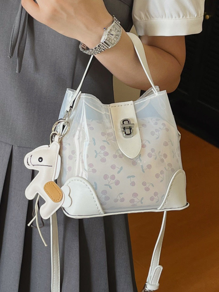 DIY Transparent Cherry Print PVC Handbag Kit | Cute Sweet Crossbody Purse Craft Set with Video Tutorial
