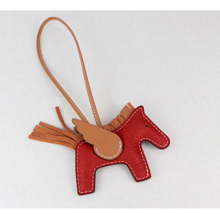 DIY Leather Angel Horse Charm Kit – Handmade Pony Keychain Bag Charm Craft Set for Beginners