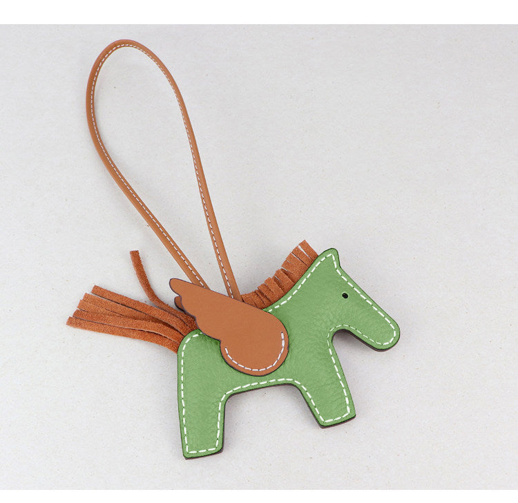 DIY Leather Angel Horse Charm Kit – Handmade Pony Keychain Bag Charm Craft Set for Beginners