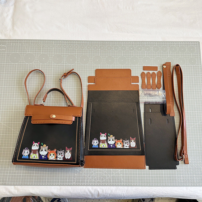 DIY PU Leather Backpack Kit for Beginners | Handmade Convertible Backpack, Crossbody & Handbag Sewing Kit with Video Tutorial