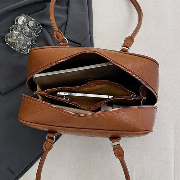 DIY PU Leather Tote Bag Sewing Kit – Handmade Shoulder Handbag Craft Set for Beginners with Video Tutorial